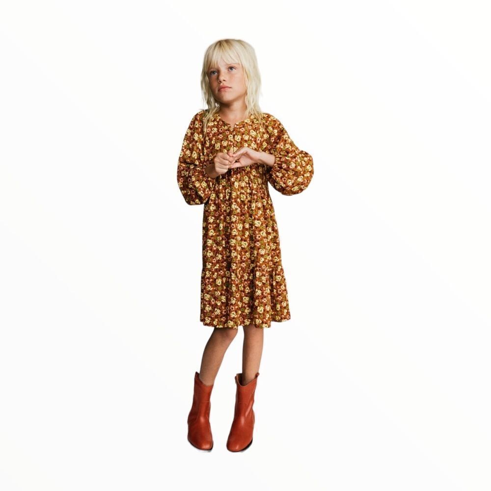 ZARA Kids | Ocher | FLORAL DRESS - Picture 5 of 11